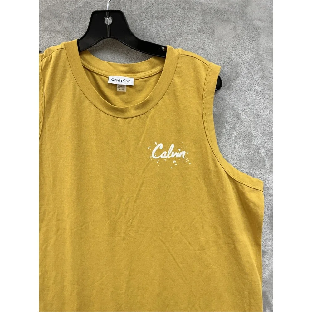 Calvin Klein Dress Women's 1X Midi Tank Sleeveless Beachy Mustard Yellow Coastal - Picture 2 of 6